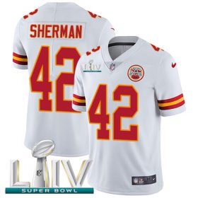 Wholesale Cheap Nike Chiefs #42 Anthony Sherman White Super Bowl LIV 2020 Men\'s Stitched NFL Vapor Untouchable Limited Jersey