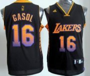 Wholesale Cheap Los Angeles Lakers #16 Paul Gaslo 2012 Vibe Black Fashion Jersey