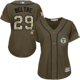Wholesale Cheap Rangers #29 Adrian Beltre Green Salute to Service Women\'s Stitched MLB Jersey