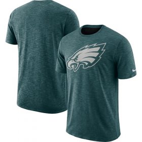 Wholesale Cheap Men\'s Philadelphia Eagles Nike Midnight Green Sideline Cotton Slub Performance T-Shirt