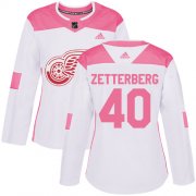 Wholesale Cheap Adidas Red Wings #40 Henrik Zetterberg White/Pink Authentic Fashion Women's Stitched NHL Jersey