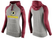 Wholesale Cheap Women's Nike Washington Redskins Performance Hoodie Grey & Red_1