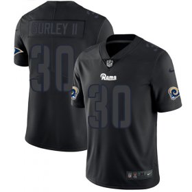 Wholesale Cheap Nike Rams #30 Todd Gurley II Black Men\'s Stitched NFL Limited Rush Impact Jersey