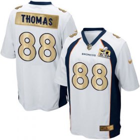 Wholesale Cheap Nike Broncos #88 Demaryius Thomas White Men\'s Stitched NFL Game Super Bowl 50 Collection Jersey