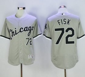 Wholesale Cheap White Sox #72 Carlton Fisk Grey Flexbase Authentic Collection Stitched MLB Jersey