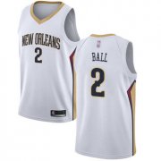 Wholesale Cheap Pelicans #2 Lonzo Ball White Basketball Swingman Association Edition Jersey