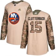 Wholesale Cheap Adidas Islanders #15 Cal Clutterbuck Camo Authentic 2017 Veterans Day Stitched Youth NHL Jersey
