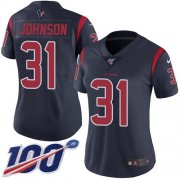 Wholesale Cheap Nike Texans #31 David Johnson Navy Blue Women's Stitched NFL Limited Rush 100th Season Jersey