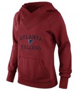 Wholesale Cheap Women's Atlanta Falcons Heart & Soul Pullover Hoodie Red
