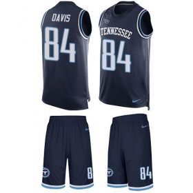 Wholesale Cheap Nike Titans #84 Corey Davis Navy Blue Team Color Men\'s Stitched NFL Limited Tank Top Suit Jersey