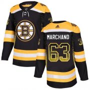 Wholesale Cheap Adidas Bruins #63 Brad Marchand Black Home Authentic Drift Fashion Stitched NHL Jersey