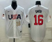 Cheap Men's USA Baseball #16 Will Smith Number 2023 White World Baseball Classic Stitched Jerseys