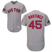 Wholesale Cheap Red Sox #45 Pedro Martinez Grey Flexbase Authentic Collection 2018 World Series Stitched MLB Jersey