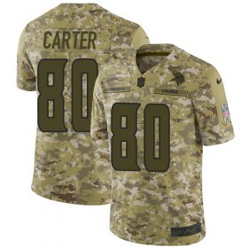 Wholesale Cheap Nike Vikings #80 Cris Carter Camo Men\'s Stitched NFL Limited 2018 Salute To Service Jersey