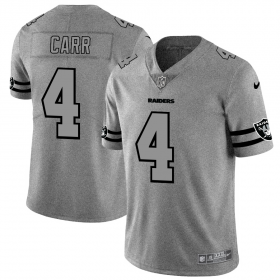Wholesale Cheap Las Vegas Raiders #4 Derek Carr Men\'s Nike Gray Gridiron II Vapor Untouchable Limited NFL Jersey