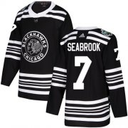 Wholesale Cheap Adidas Blackhawks #7 Brent Seabrook Black Authentic 2019 Winter Classic Stitched NHL Jersey