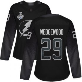 Cheap Adidas Lightning #29 Scott Wedgewood Black Alternate Authentic Women\'s 2020 Stanley Cup Champions Stitched NHL Jersey