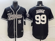 Wholesale Cheap Men's New York Yankees #99 Aaron Judge Black With Patch Cool Base Stitched Baseball Jersey