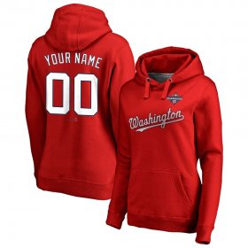 Wholesale Cheap Washington Nationals Majestic Women\'s 2019 World Series Champions Custom Pullover Hoodie Red