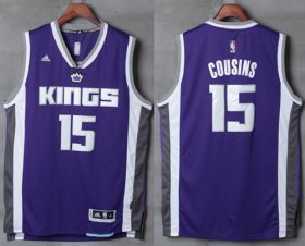 Wholesale Cheap Men\'s Sacramento Kings #15 DeMarcus Cousins NEW Purple Stitched NBA 2016-17 adidas Revolution 30 Swingman Jersey