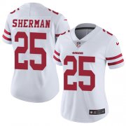 Wholesale Cheap Nike 49ers #25 Richard Sherman White Women's Stitched NFL Vapor Untouchable Limited Jersey