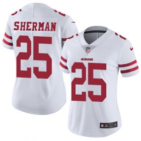 Wholesale Cheap Nike 49ers #25 Richard Sherman White Women\'s Stitched NFL Vapor Untouchable Limited Jersey