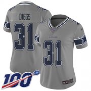 Wholesale Cheap Nike Cowboys #31 Trevon Diggs Gray Women's Stitched NFL Limited Inverted Legend 100th Season Jersey