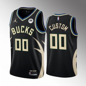Wholesale Cheap Men\'s Milwaukee Bucks Active Player Custom Black Stitched Basketball Jersey