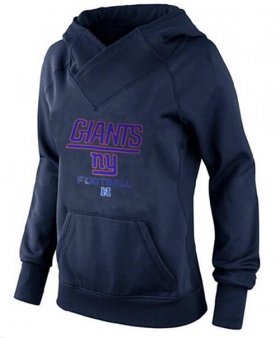 Wholesale Cheap Women\'s New York Giants Big & Tall Critical Victory Pullover Hoodie Navy Blue