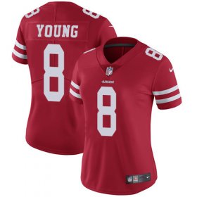 Wholesale Cheap Nike 49ers #8 Steve Young Red Team Color Women\'s Stitched NFL Vapor Untouchable Limited Jersey