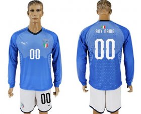 Wholesale Cheap Italy Personalized Home Long Sleeves Soccer Country Jersey