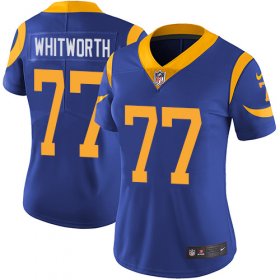 Wholesale Cheap Nike Rams #77 Andrew Whitworth Royal Blue Alternate Women\'s Stitched NFL Vapor Untouchable Limited Jersey