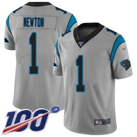 Wholesale Cheap Nike Panthers #1 Cam Newton Silver Men\'s Stitched NFL Limited Inverted Legend 100th Season Jersey
