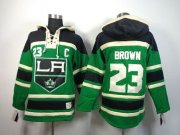 Wholesale Cheap Kings #23 Dustin Brown Green St. Patrick's Day McNary Lace Hoodie Stitched NHL Jersey