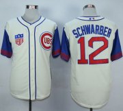 Wholesale Cheap Cubs #12 Kyle Schwarber Cream/Blue 1942 Turn Back The Clock Stitched MLB Jersey
