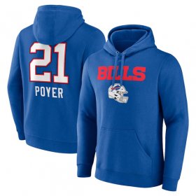 Cheap Men\'s Buffalo Bills #21 Jordan Poyer Blue Team Wordmark Player Name & Number Pullover Hoodie