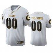 Wholesale Cheap Green Bay Packers Custom Men's Nike White Golden Edition Vapor Limited NFL 100 Jersey