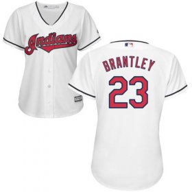 Wholesale Cheap Indians #23 Michael Brantley White Women\'s Home Stitched MLB Jersey