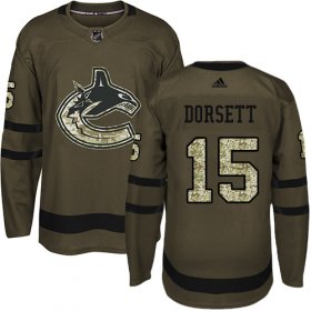 Wholesale Cheap Adidas Canucks #15 Derek Dorsett Green Salute to Service Youth Stitched NHL Jersey