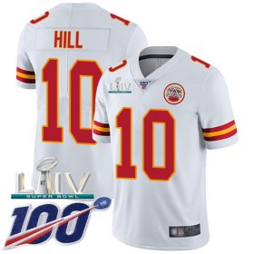 Wholesale Cheap Nike Chiefs #10 Tyreek Hill White Super Bowl LIV 2020 Men\'s Stitched NFL 100th Season Vapor Untouchable Limited Jersey