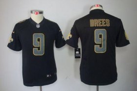 Wholesale Cheap Nike Saints #9 Drew Brees Black Impact Youth Stitched NFL Limited Jersey