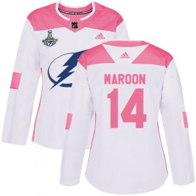 Cheap Adidas Lightning #14 Pat Maroon White/Pink Authentic Fashion Women\'s 2020 Stanley Cup Champions Stitched NHL Jersey
