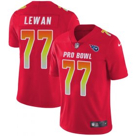 Wholesale Cheap Nike Titans #77 Taylor Lewan Red Men\'s Stitched NFL Limited AFC 2018 Pro Bowl Jersey