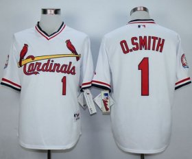 Wholesale Cheap Cardinals #1 Ozzie Smith White 1982 Turn Back The Clock Stitched MLB Jersey