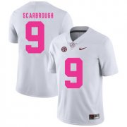 Wholesale Cheap Alabama Crimson Tide 9 Bo Scarbrough White 2017 Breast Cancer Awareness College Football Jersey