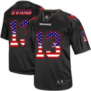 Wholesale Cheap Nike Buccaneers #13 Mike Evans Black Men's Stitched NFL Elite USA Flag Fashion Jersey