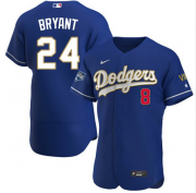 Wholesale Cheap Men's Los Angeles Dodgers Front #8 Back #24 Kobe Bryant Royal Blue Championship Sttiched MLB Jersey