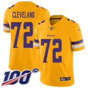Wholesale Cheap Nike Vikings #72 Ezra Cleveland Gold Youth Stitched NFL Limited Inverted Legend 100th Season Jersey
