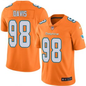 Wholesale Cheap Nike Dolphins #98 Raekwon Davis Orange Men\'s Stitched NFL Limited Rush Jersey