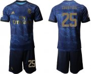 Wholesale Cheap Real Madrid #25 Courtois Dark Blue Soccer Club Jersey